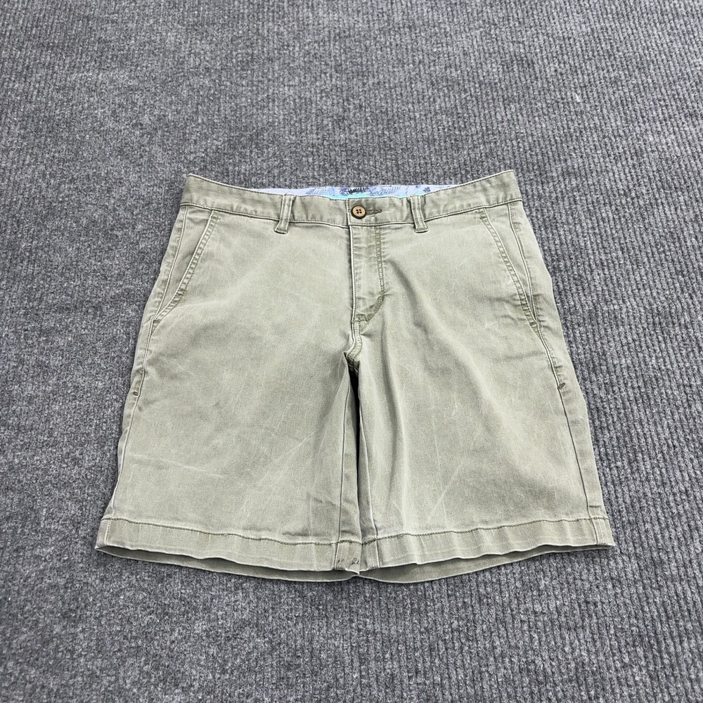 Tommy Bahama Shorts Mens 30 Green Cotton Tencel Blend Boracay Chino Casual Beach